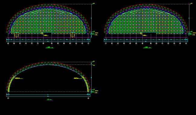 河北跨度110米，拱高35_7米煤棚网架